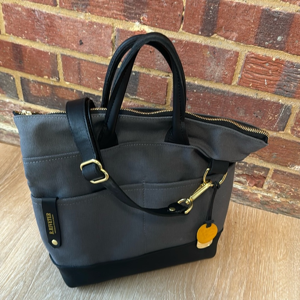 R. Riveter Gray and Black Otto Tote /Small